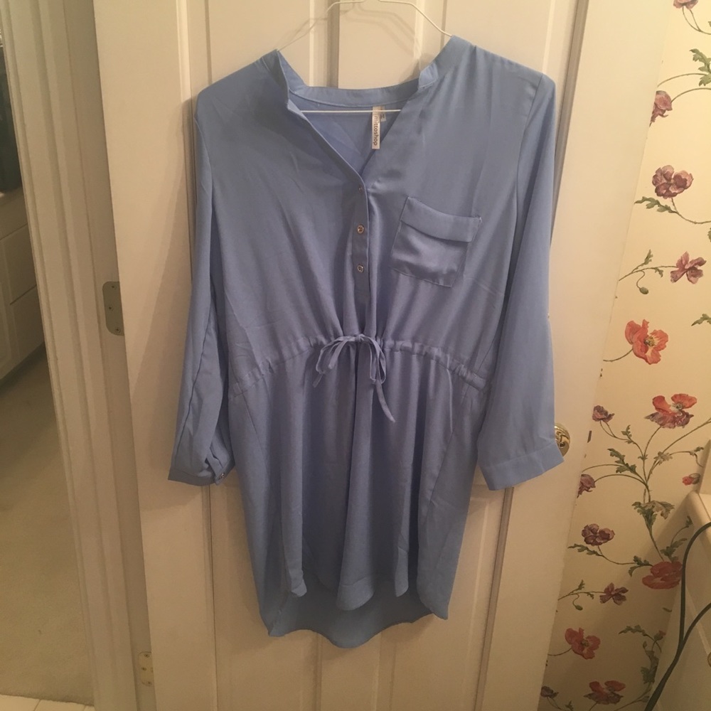 T-shirt style blue dress